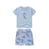 Blue mood Muscle T-shirt  & Terry short "Outfit Set"