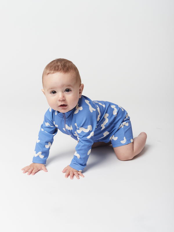 Waves all over swim playsuit (baby)