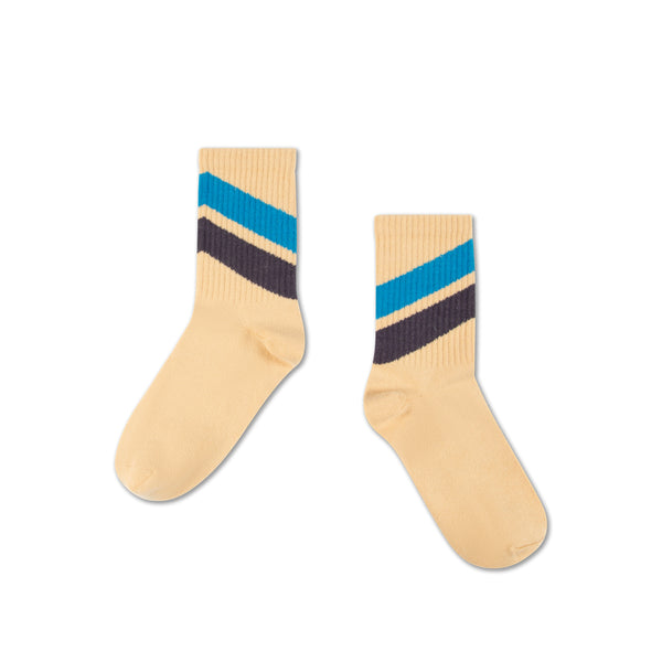Nude stripe sporty socks