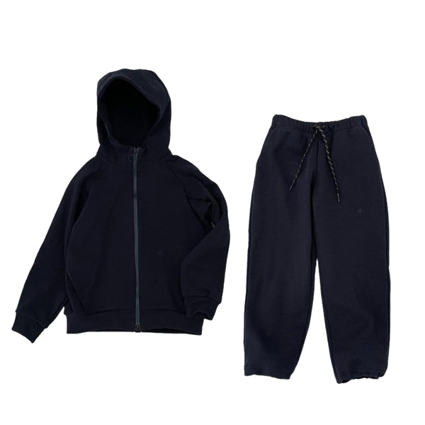 sweat zip hoodie and sweatpants- navy "Outfit set"
