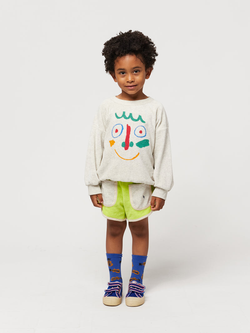 Terry zipped Sweatshirt & Green Terry Shorts "Outfit set"