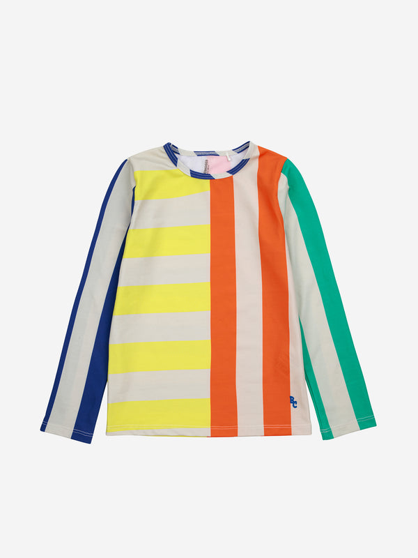Multicolor Stripes swim T-shirt & swim shorts