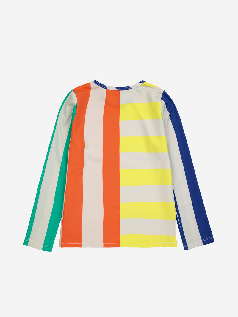 Multicolor Stripes swim T-shirt & swim shorts