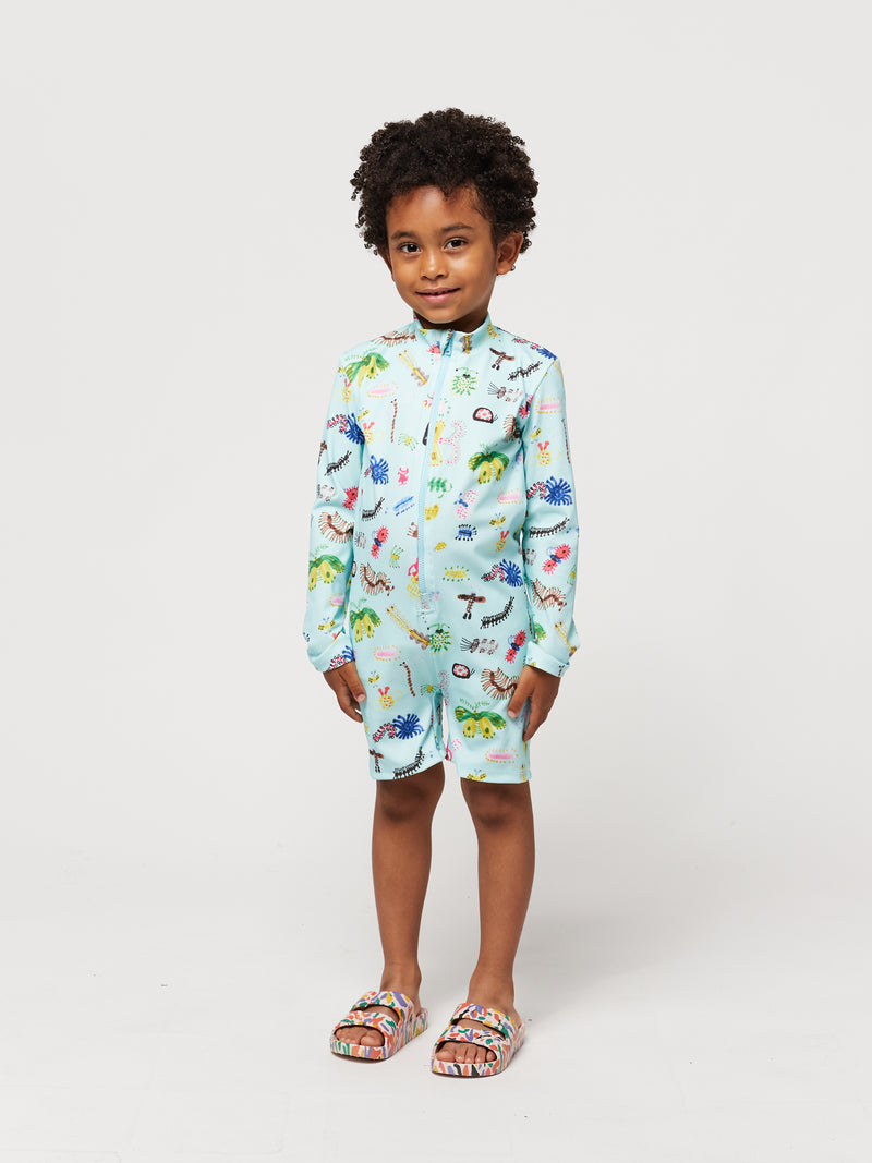 Funny insects all over swim overall