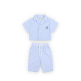 Baby Vista Blue Seersucker Stripes Set
