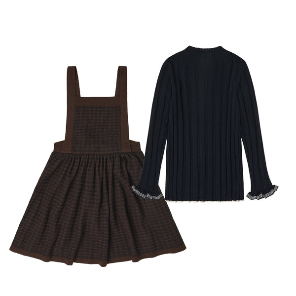 Checked Spencer & High Neck top