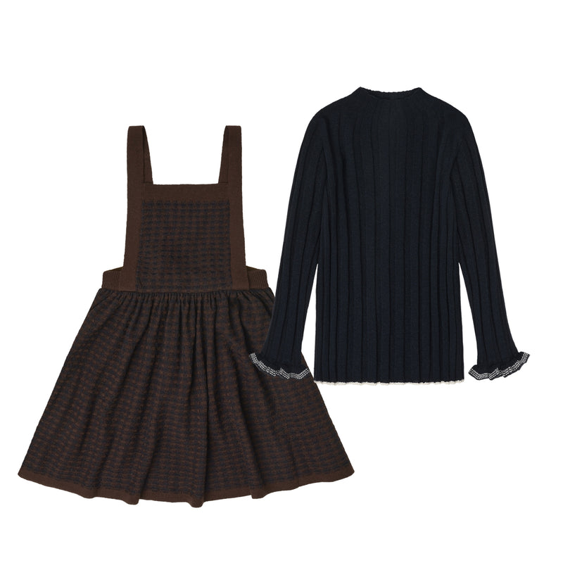 Checked Spencer & High Neck top