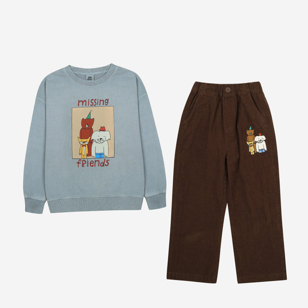 Animal friends Pignment Sweatshirt & Corduroy Pants