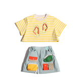 FLIP FLOP CROPPED TEE & PATCHWORK SKIRT "Outfit Set"