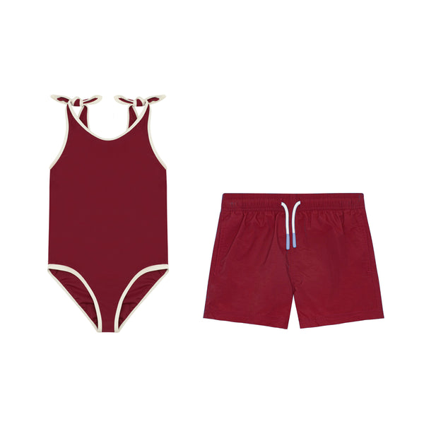 ELIZABETH SWIMSUIT & MATCHING SHORTS - RUBY RED