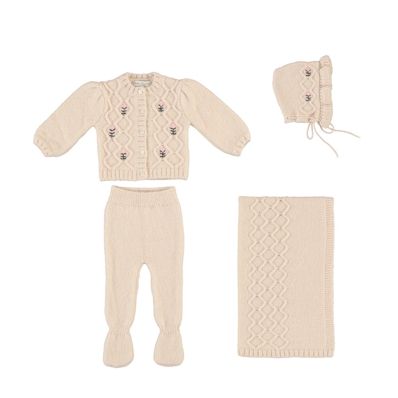 Shell Pink Rosine Baby Girl 3 Pieces Set