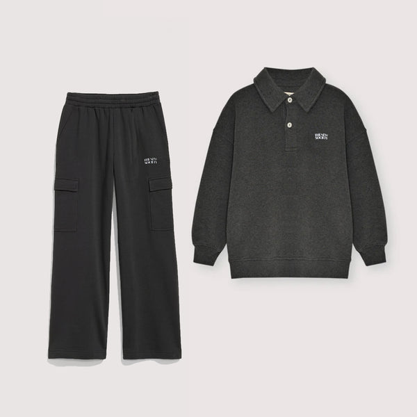 Grey Valeria Teen Polo &  Jogging Pants