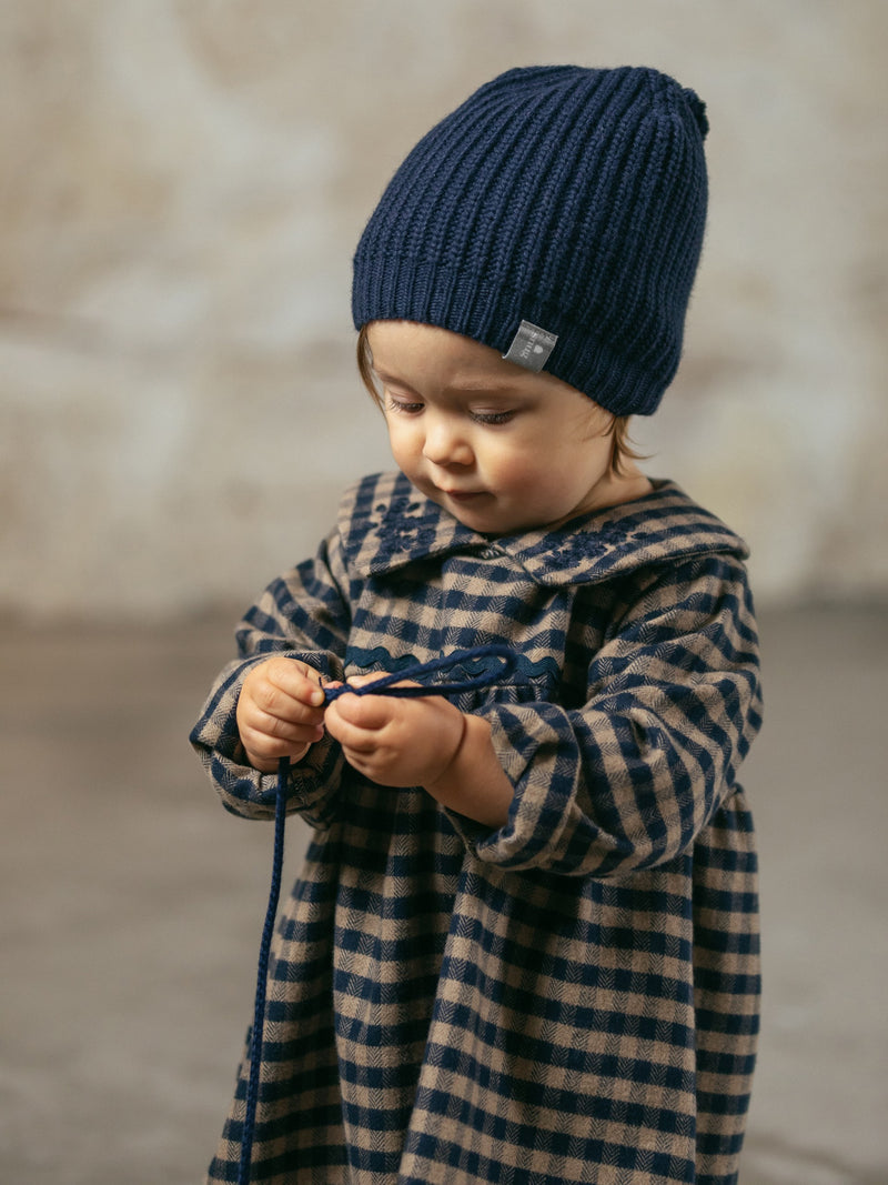 Knitted Beanie - Navy Blue