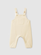Light Yellow Dungaree & Ruffled Collar in Floral Gauze