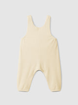 Light Yellow Dungaree & Ruffled Collar in Floral Gauze