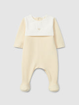 Light Yellow  Babygrow with embroidery & a Pack of 2 bibs