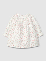 Old Pink Floral dress with smocking