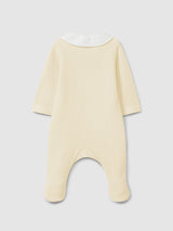 Light Yellow Babygrow with embroidered collar