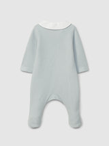 Greyish Blue Babygrow with embroidered collar