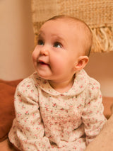 Old Pink Floral dress with smocking