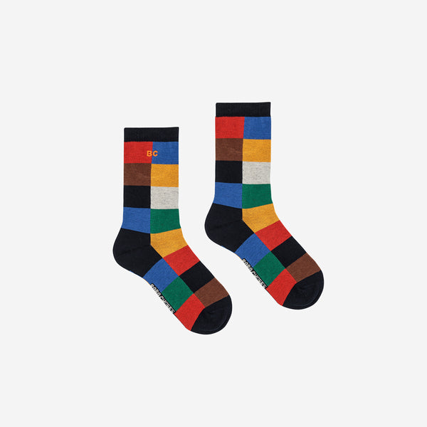 Multicolor Tiles Long Socks