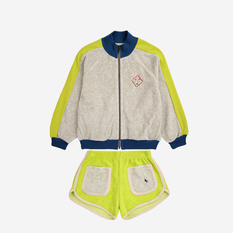 Terry zipped Sweatshirt & Green Terry Shorts "Outfit set"