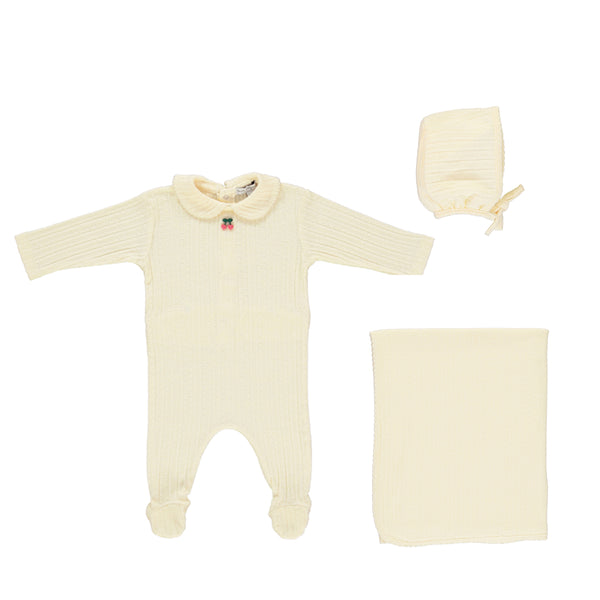 Natural cherry Pointelle 3 Pieces Set