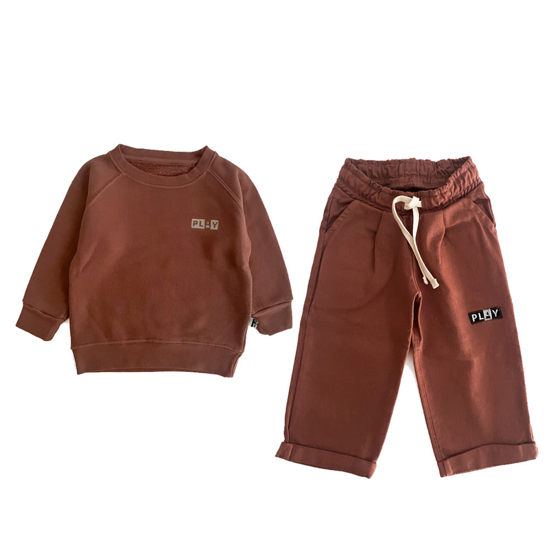 Baby Crimson Sweatshirt & Denim Pant