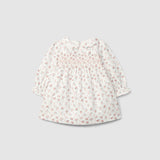 Old Pink Floral dress with smocking