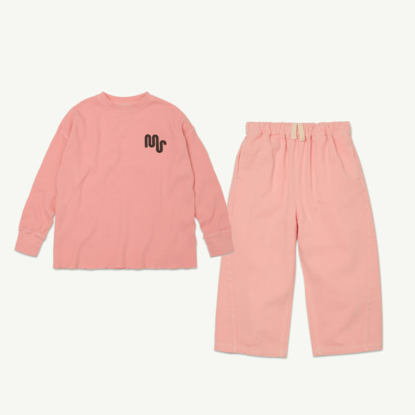 Peach Waffle Tee & Relaxed Pants