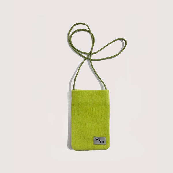 Neon yellow COTTON TEDDY POUCH