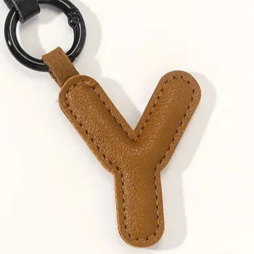 Leather Letter Keychain "Y"