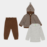 Hazel Melange Light Grey Baby 3 PCS Set