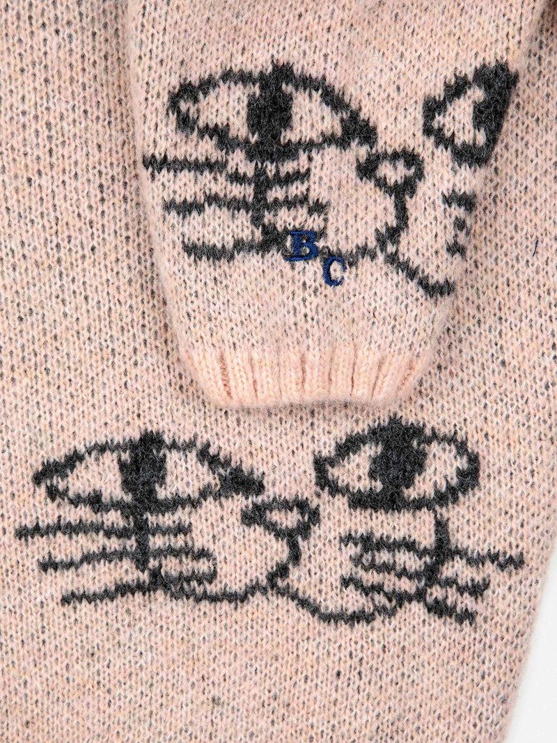 Smiling Cat all over jacquard jumper