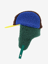 Baby Color Block brown sheepskin chapka