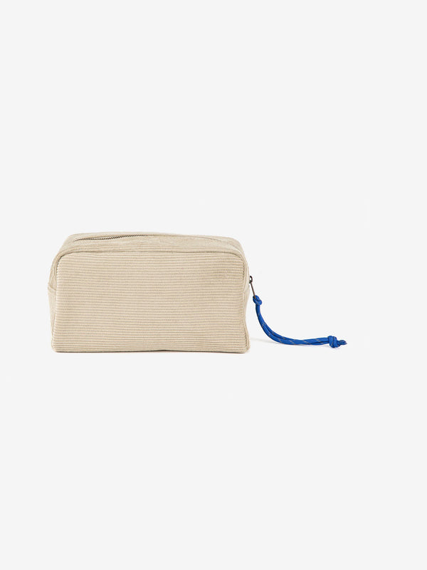 Embroidered corduroy pouch