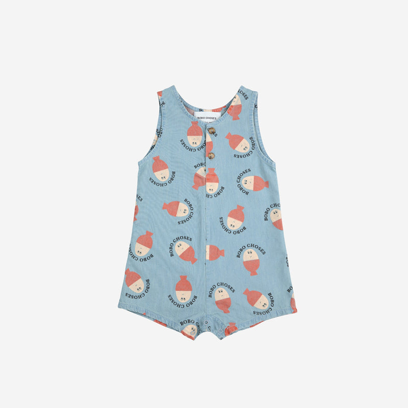 Baby Morning Egg allover Denim Playsuit