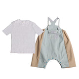 BLUE PATCHED ONESIE & BABY TEE "Outfit Set"