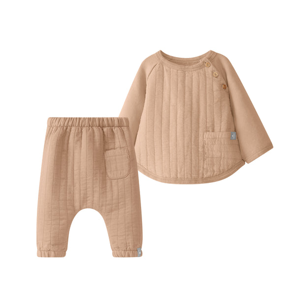 NUDE PULL UP PANTS & SWEATER IN DOUBLE GAUZE
