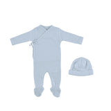 Blue Pointelle Baby Set