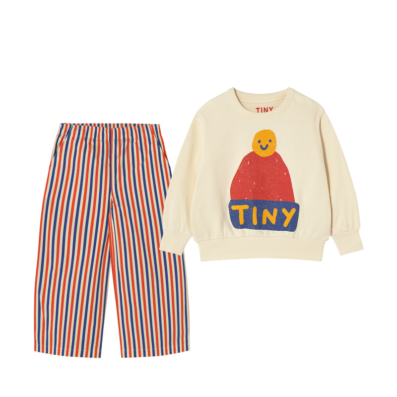 Beanie Graphic Sweatshirt & Stripes Woven Pant