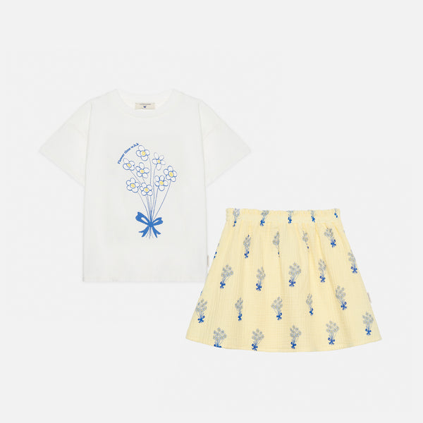 Bouquet T-Shirt & Short Skirt