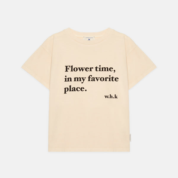 Flower time t-shirt & Black stripes linen Bermuda