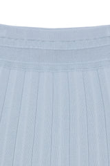 Pale Blue Tee & Pleated Skirt