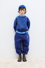 Embroidered Blue Dog Sweatpants and t-shirt