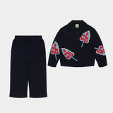 Dark Navy Jaquard Polo & Pants