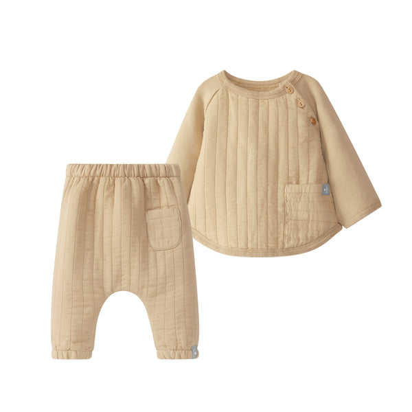 SAND PULL PU PANTS & SWEATER IN DOUBLE GAUZE