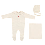 Natural Baby Girl Heart 3 Pieces Set