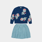 Deep Indigo Sweater & Harlekin Skirt