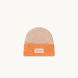 COLOR BLOCK BEANIE sand/summer orange